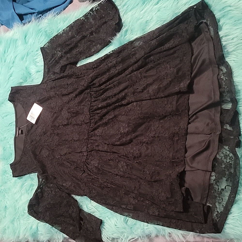 Torrid black lace off shoulder top